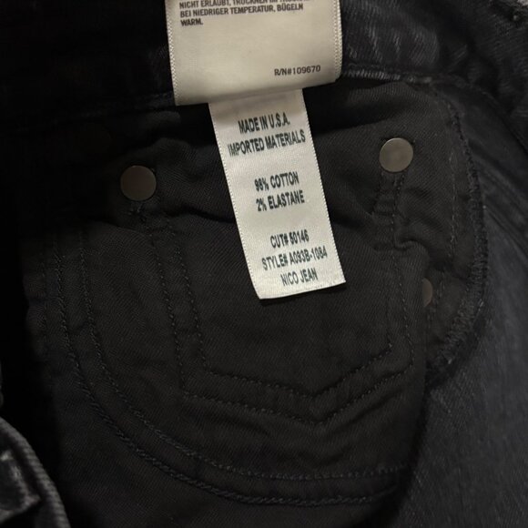 Agolde Nico High-Rise Slim Fit Button Fly Jeans In Washed Black Size 27 - Picture 7 of 8